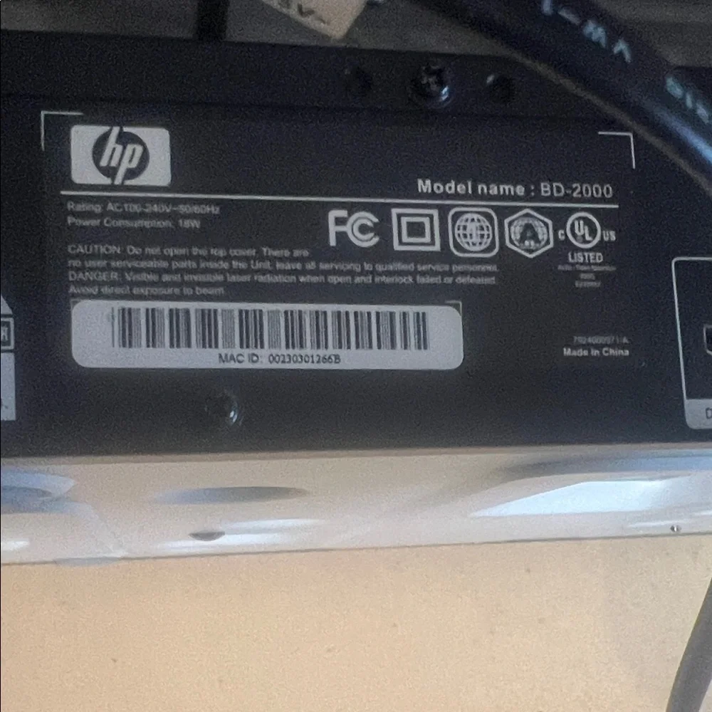 HP Blu-ray Disc Player - Black